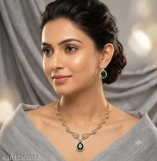 Fancy Gold plated jewellery set for women