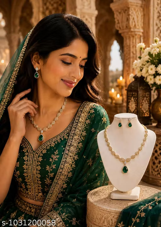 Fancy Gold plated jewellery set for women