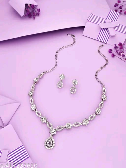 ✨ Elegant American Diamond Necklace Set